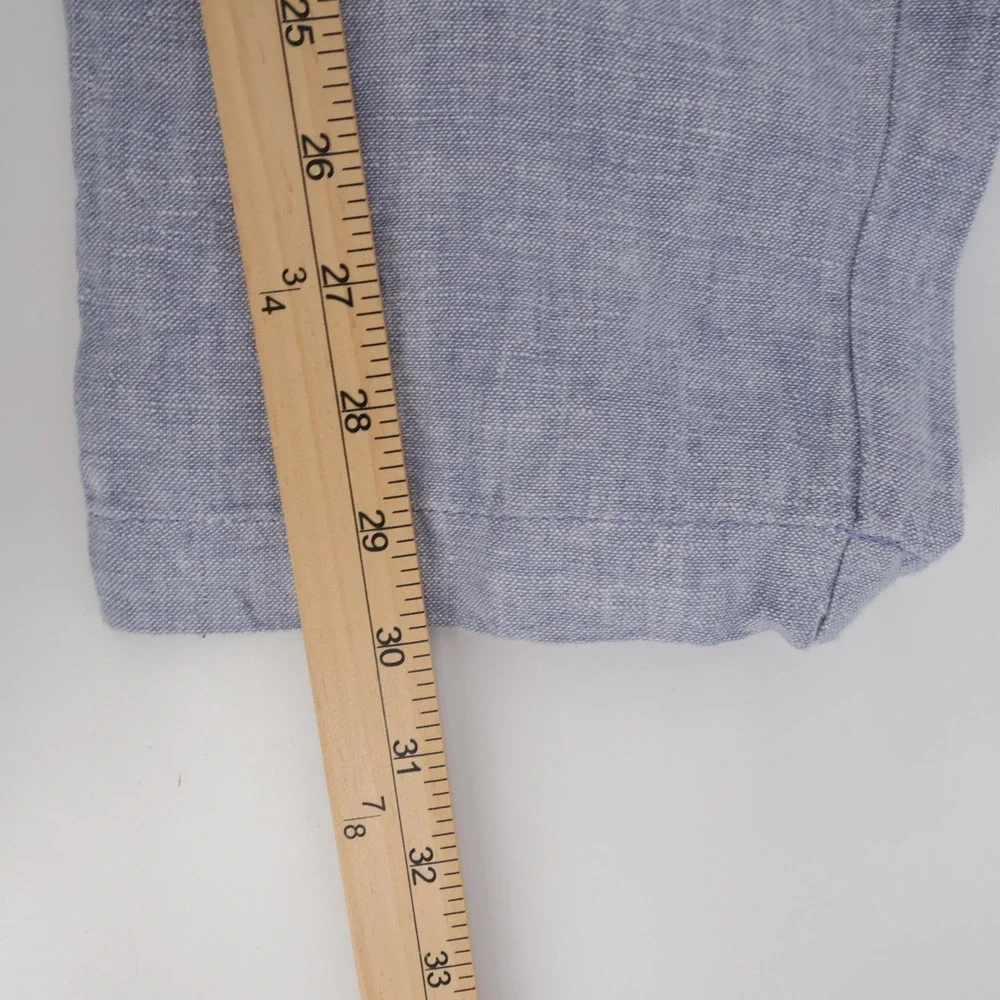 Saks Fifth Avenue Linen Flat Front Trousers Light Blue Mens 36x30
